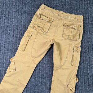 Matchstick Mens 36 Cargo Pants Tan Parachute Baggy‎ Skater Workwear Y2K Utility